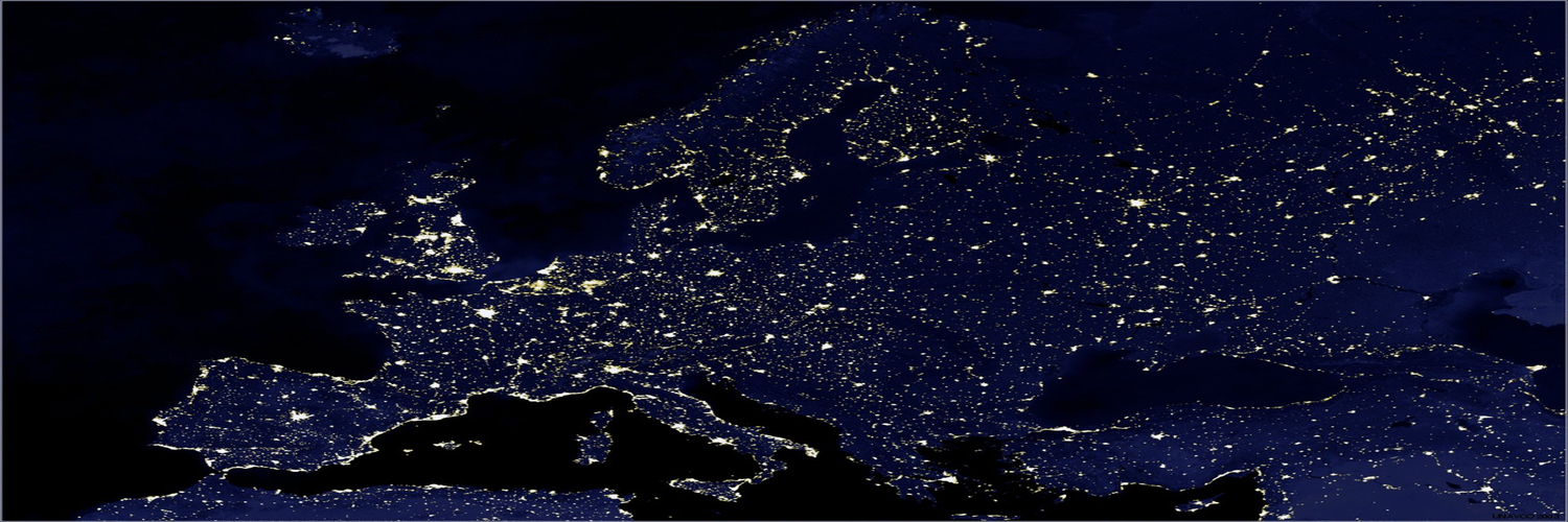 A nighttime picture of Europe from space with lights