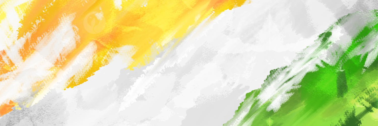 An abstract indian flag painted on a white background.